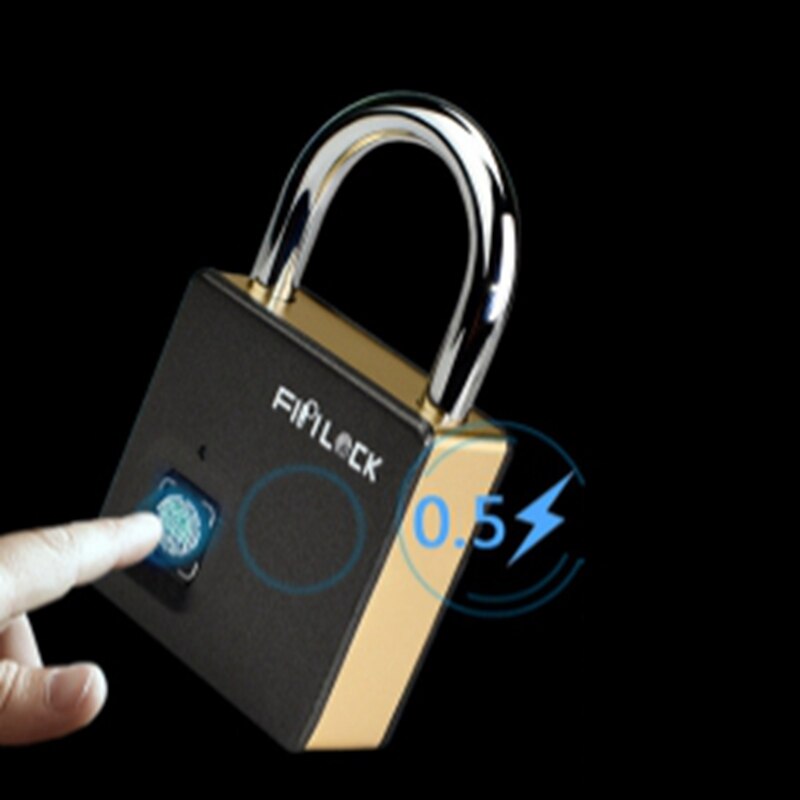 Fipilock Smart Lock Keyless Fingerprint Lock IP65 Waterproof Anti-Theft Security Padlock Door Luggage Case Lock with Key & Cable