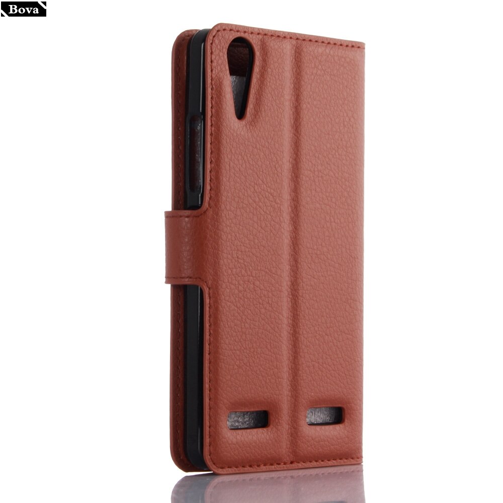 PU Leather Wallet Phone Case - for Lenovo A6010 - Card Holder & Kickstand - Protective Flip Cover