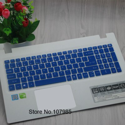 15.6 inch Silicone keyboard cover Protector for Acer Aspire E15 E 15 E5-576 E5576 V3 V15 E5-553G E5-575G / Aspire 3 5 7 Series: Blue