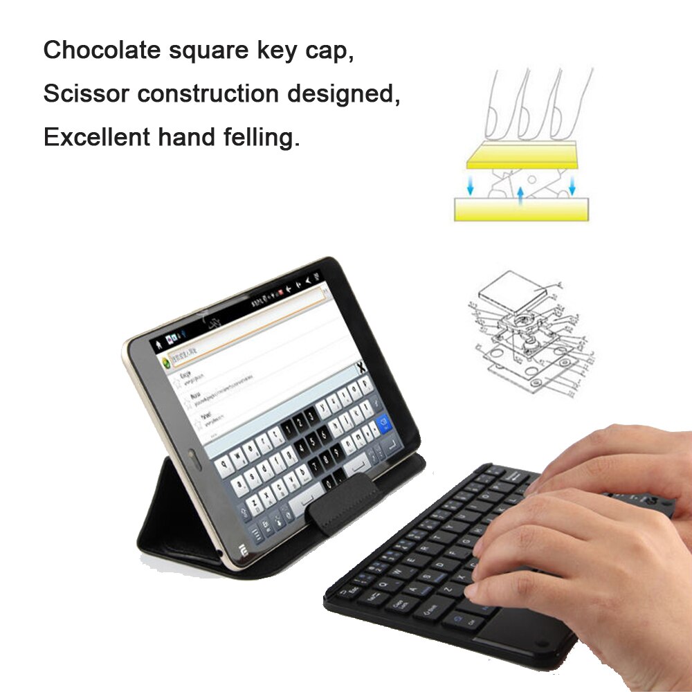 Touch Draadloze Bluetooth Toetsenbord Voor Android Tablet PC Laptop Universele Draagbare Mini Draadloze Bluetooth Toetsenbord Met Touchpad