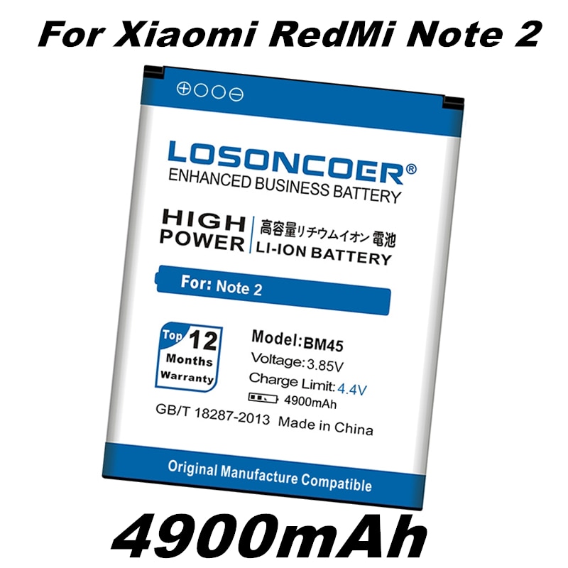 Nieuwkomers 4900 Mah BM45 Batterij Vervangend Voor Originele Xiaomi Redmi Note 2 Batterij Hongmi Rode Rijst Note2 In Voorraad