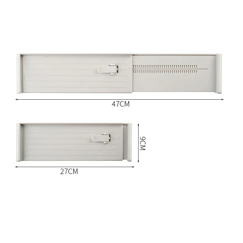 1pcs Drawer Dividers Adjustable Kitchen Expansion Contraction Combination Drawer Organizer Plastic Organizer Storage Box: GRAY