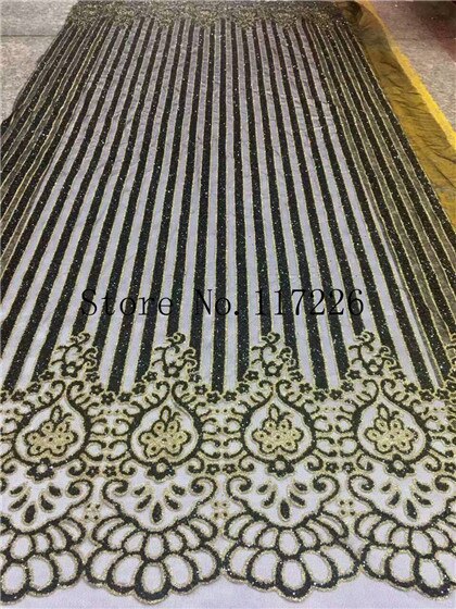 JRB-78121 black glitter mesh african indian lace fabric for wedding /evening dress: Default Title