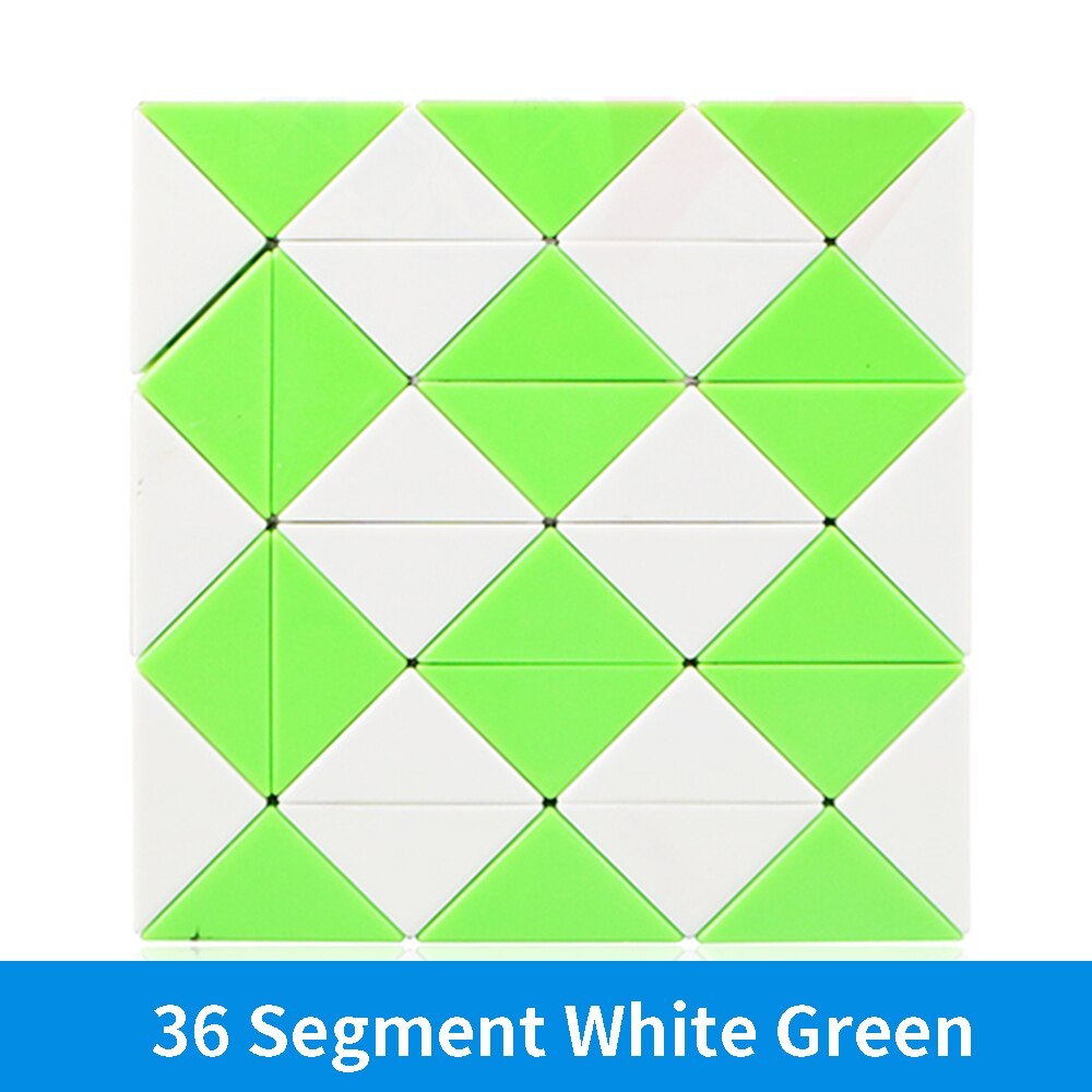 Qiyi 3D Magico Righello Cubo di 24/36/48 Segmenti Cubo Magico Serpente Torsione Cubo di Puzzle Bambino Giocattoli Educativi per I Bambini: 36 white green