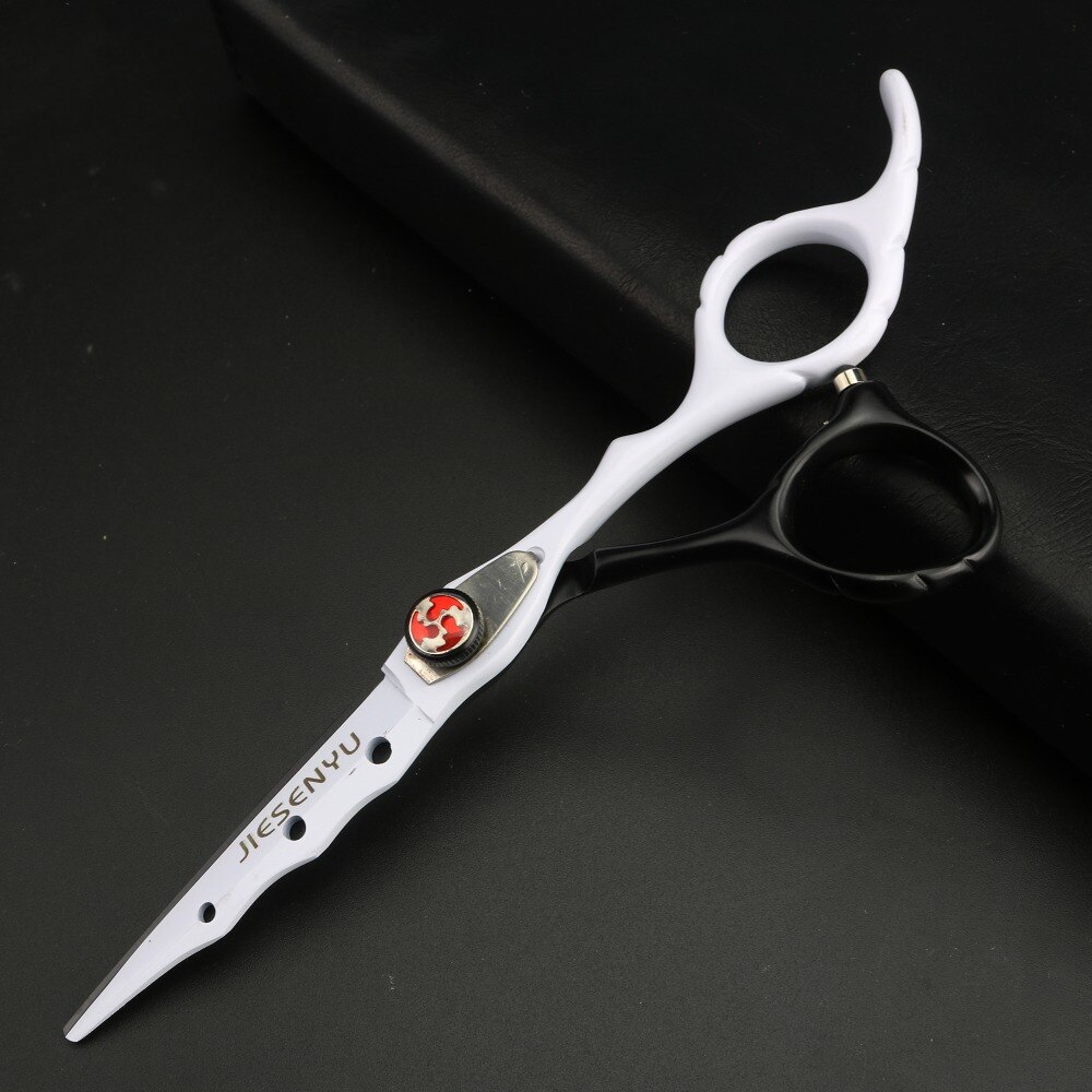 Black and white handle hairdressing scissors Standard 6.0 inch hairdressing supplies Sharp scissors Tools