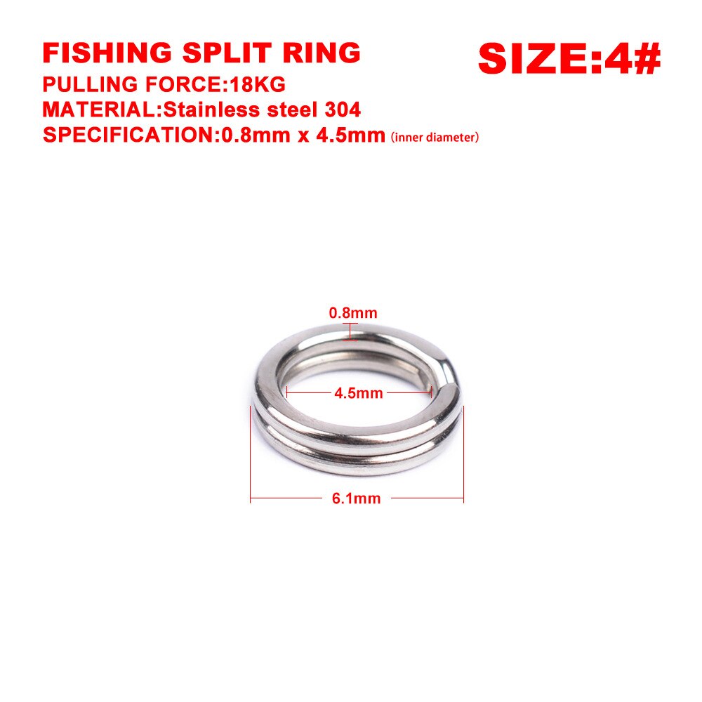 10pcs/lotStainless Steel Ring Split Clip Swivel Double Loop Quick Change Ring Fishing Accessory with fishing lure bait hook: 4