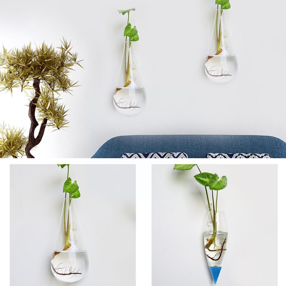 Vase mural suspendu en verre pour plantes hydroponiques, Terrarium, Pots de fleurs, Vases de jardin, maison, récipient pour poissons, Pl H9t6
