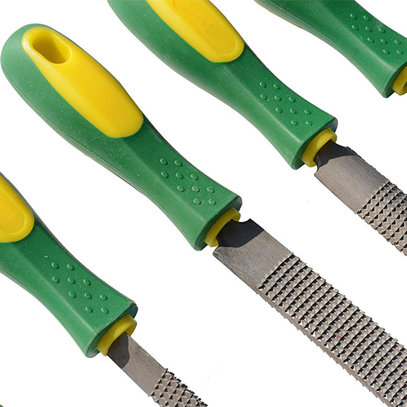 High Carbon Steel Wood Rasp 8 Inch Hand File, Plastic Non-Slip Handle 5 Pieces Rasp Set. (Wood Rasp)