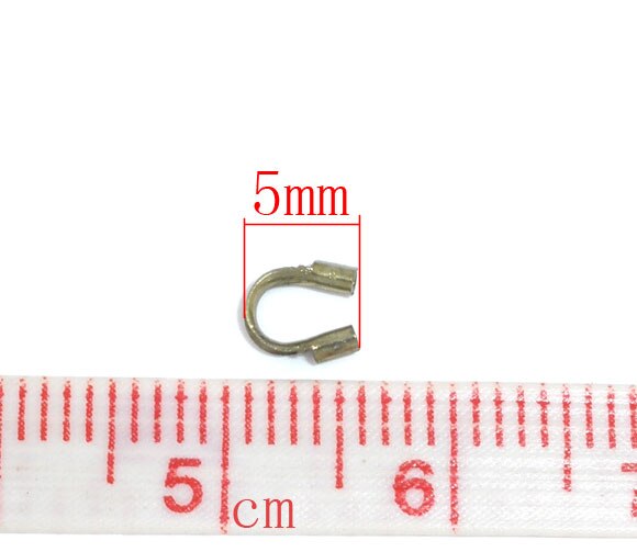 DoreenBeads proste miedziane ochraniacze drutu łukowe antyczny brązowy DIY zrobienie modny naszyjnik ocena biżuteria 5mm x 5mm,200 sztuk