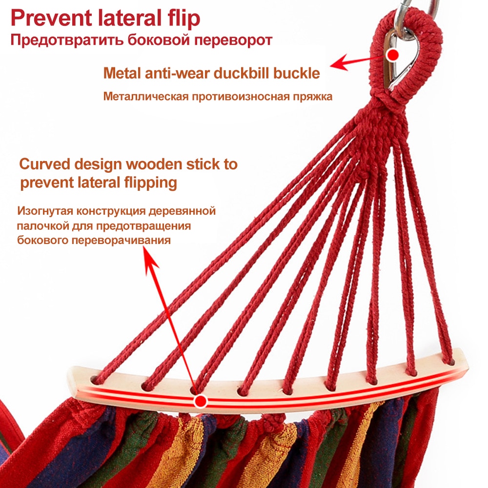 HooRu-Hamaca portátil de lona para viaje, pícnic al aire libre, silla columpio de madera, cama colgante de acampada, muebles de jardín con mochila