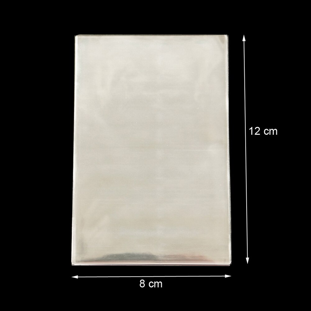 100pcs Small Plastic Envelope Transparent Open Top Plastic Bags for Candy Lollipop Cookie Packaging Wedding Party Opp Bag: 8x12cm