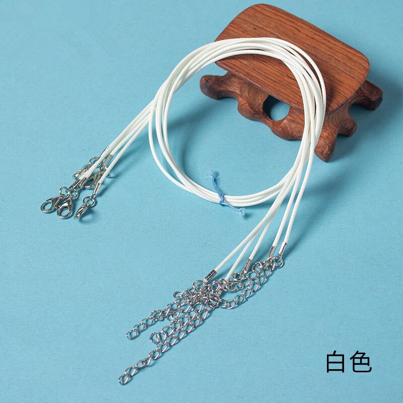 10/20/50 Uds. Colgante de collar de cordón de cadena de cuerda de hilo encerado de cuero colorido para manualidades de joyería de cuerda con cierre de langosta hecho a mano: S / Azul