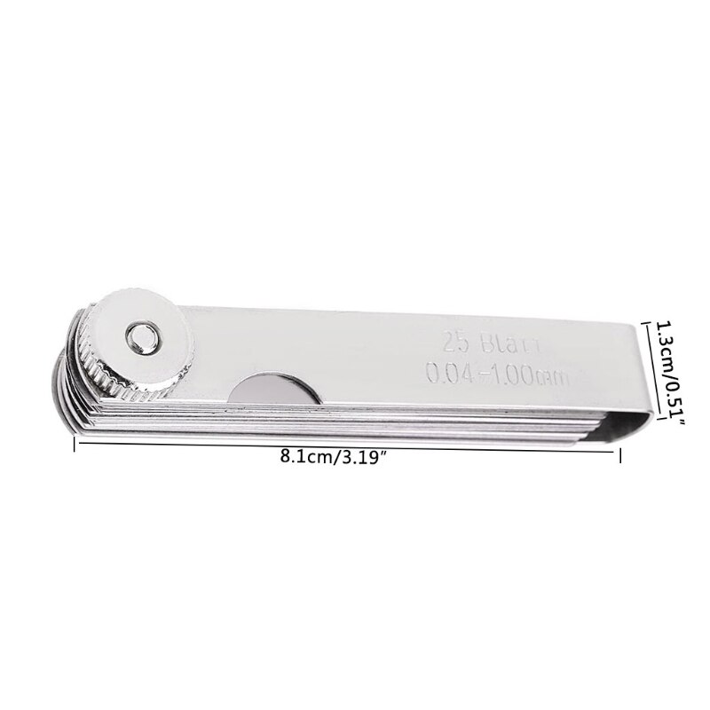 14 hoja 0,05-1mm calibrador de calibre medidor de espesor herramienta de medida rellenador de huecos Métrico