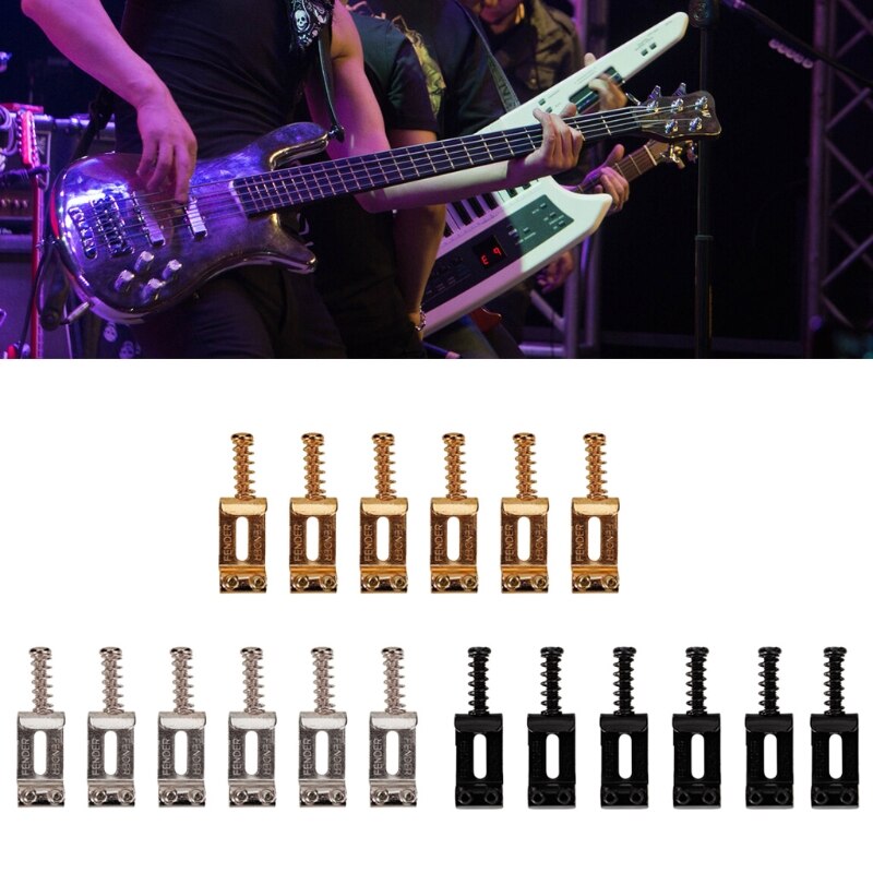Uds guitarra silletas de puente trémolo de guitarra eléctrica sillas de níquel