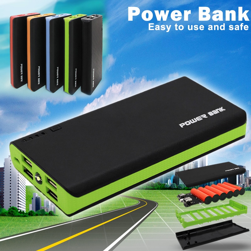 Diy 2.1A Mobiele Power Bank Case Battery Charger Box Case Met 4 Usb-poort Voor Telefoon DJA99