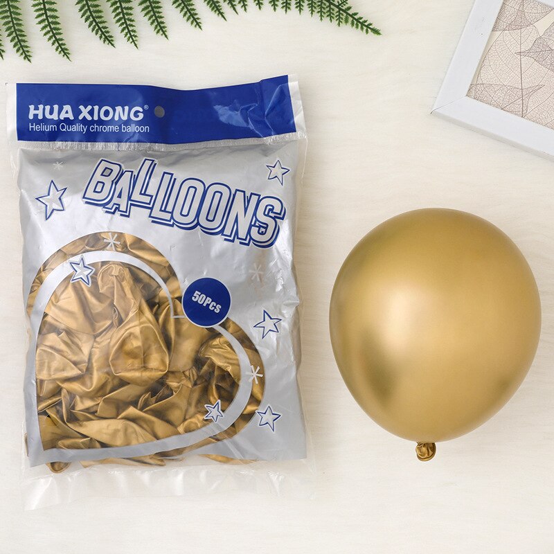 Globo de Metal dorado de 5/10/12/18 pulgadas, arco cromado de perlas, suministros de compromiso para boda, Globos de decoración para DE NACIMIENTO feliz