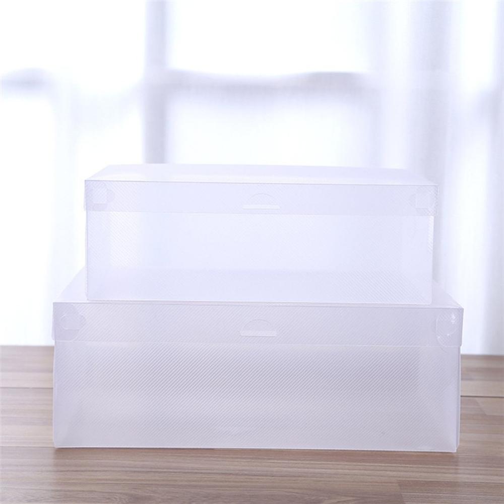 10 Uds. De cajas de almacenamiento de zapatos de plástico transparente para mujeres y hombres, contenedor para zapatos, caja de soporte, caja de zapatos plegable, caja organizadora de zapatos