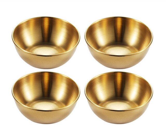 4pcs Plateau Doré 14 Cm,Plateau Rond Decoratif En Acier