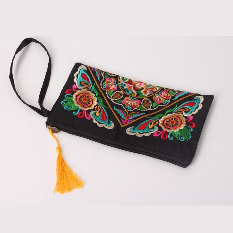 Etnische Stijl Geborduurd Clutch Bag Modieuze Portemonnee Geborduurd Dag Koppelingen Portemonnee Opslag Casual Voor Vrouwen Top-Handvat Tassen: Galsang flower