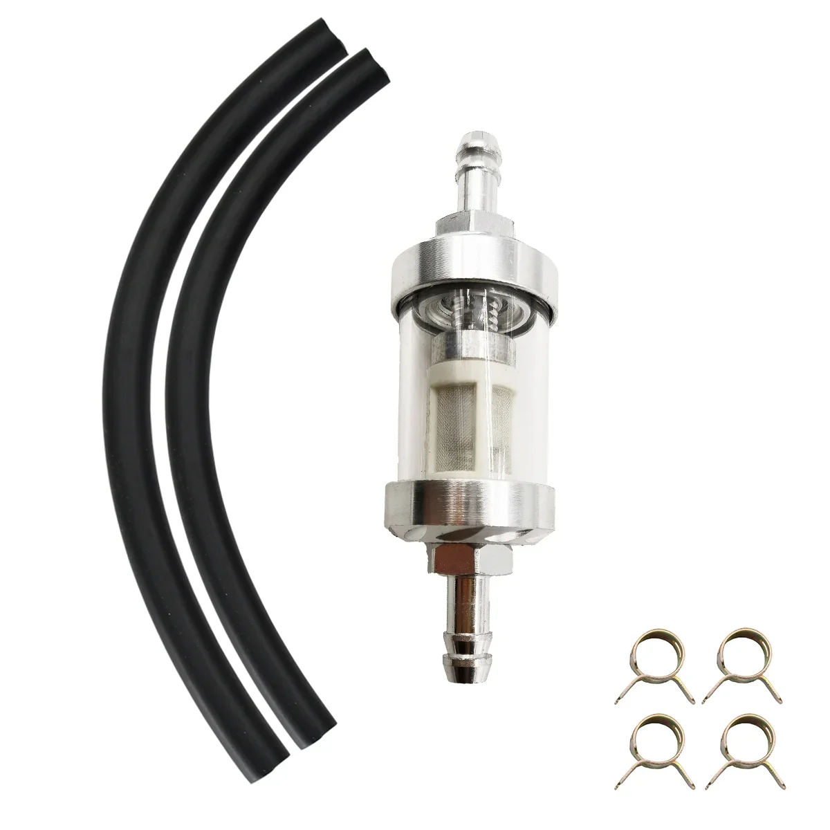 Filtro de aceite de gasolina y combustible de vidrio de aleación de aluminio CNC de 8mm Moto para Dirt Pit Bike 125/140/150/160cc CRF70 90 110 TTR100 110 KLX65: Castaño