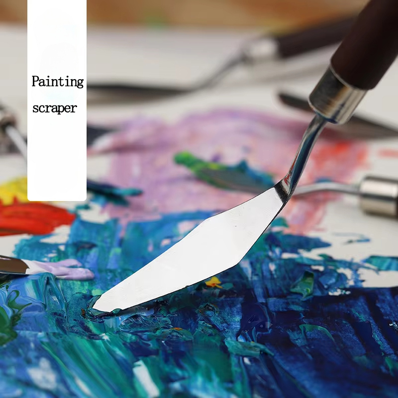 1/3/5/7 unids/set cuchillo de pintura al óleo de acero inoxidable espátula de artista herramientas de arte papelería suministros para hornear pasteles pintura dibujo lindo