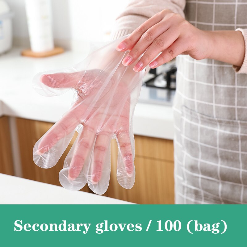 100PCS/Set Food Plastic Gloves Disposable Gloves for Restaurant Kitchen BBQ Eco-friendly Food Gloves Fruit Vegetable Gloves