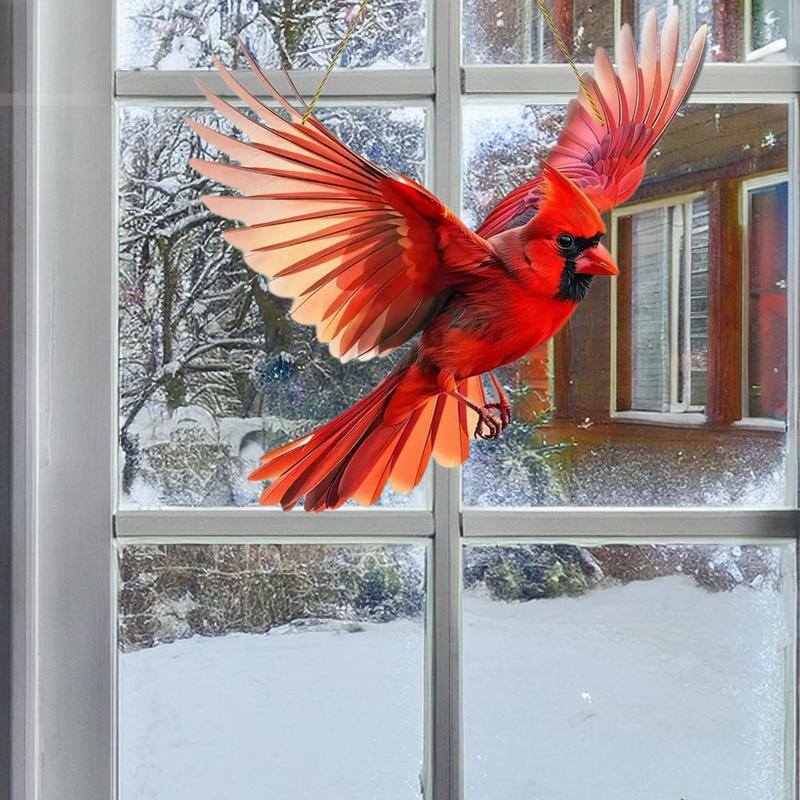 Acryl Vogelornament 2D Kolibrie Vogelhanger Binnen Buiten Gebruik Zonlicht Vangen Platte Kunst Vogelornament Voor Balkon Leven
