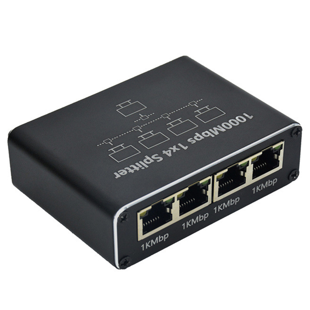 RJ45 Splitter 1 to 2 / 3 / 4 Gigabit Ethernet Adapter USB Power Cable 1000Mbps Internet Network Cable Extender Rj45 LAN Switch: grey