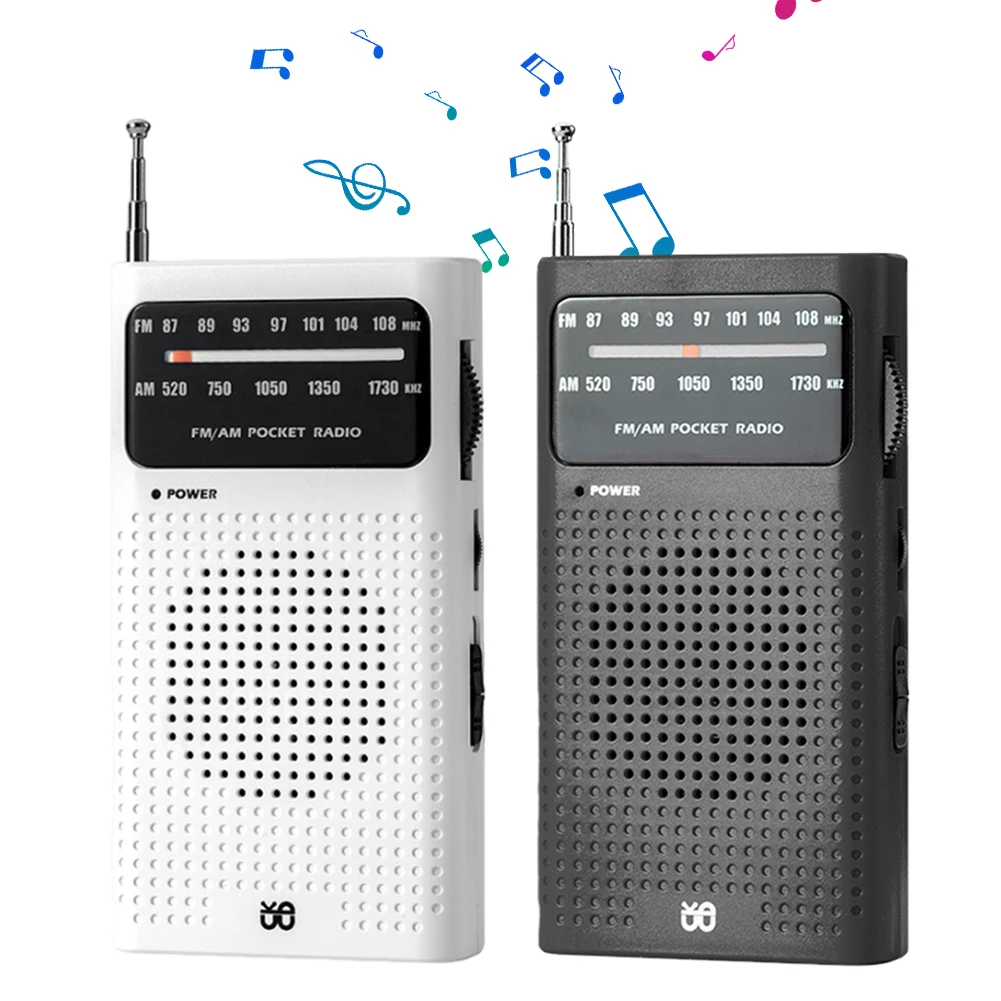 Full Band AM FM Radio Battery Powered 3.5mm AUX Portable Pointer Radio HIFI Analog Radio Best Reception Pocket Radio for Elderly