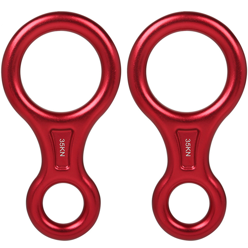 Climbing Gear Downhill Equipment 35KN Rescue Figure 8 Descender Carabiner Rigging Plate for Climbing Belaying Rappelling Device: Red2