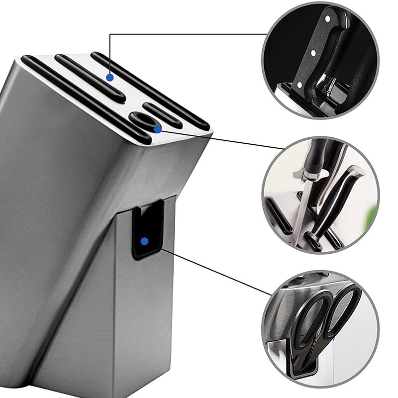 Stainless Steel Knife Holder,Modern Knife Block Without Knives for Kitchen,Universal Knife Storage Organizer-Strong