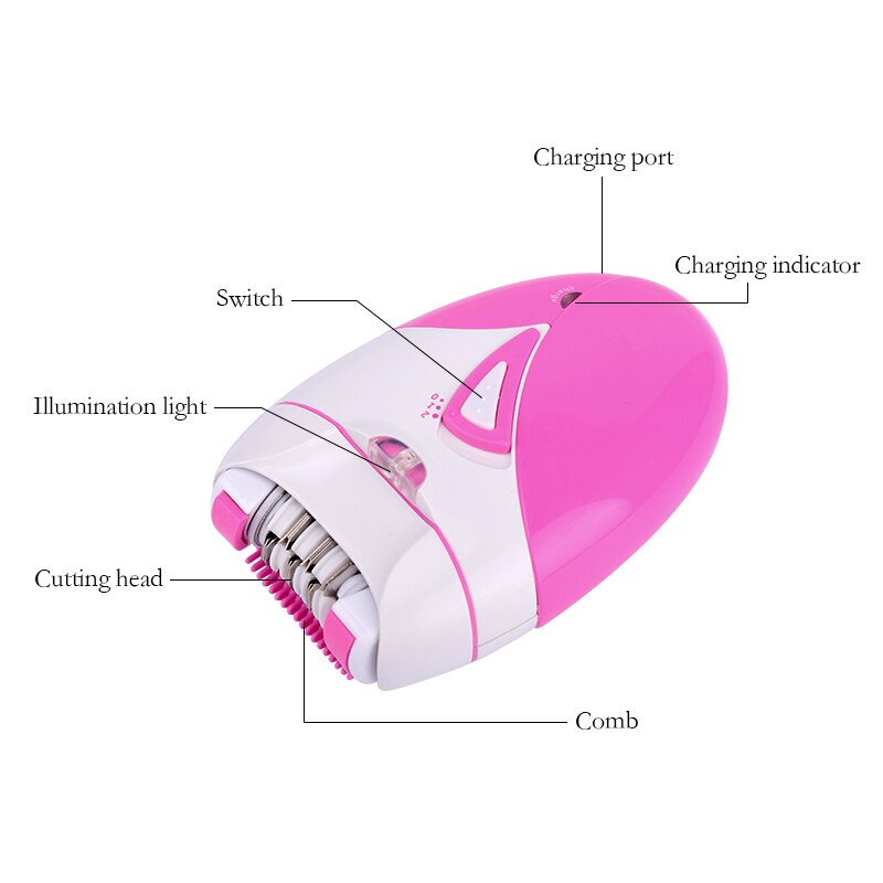 Épilateur électrique sans douleur, rechargeable par USB, rasoir à lame en acier inoxydable pour femmes