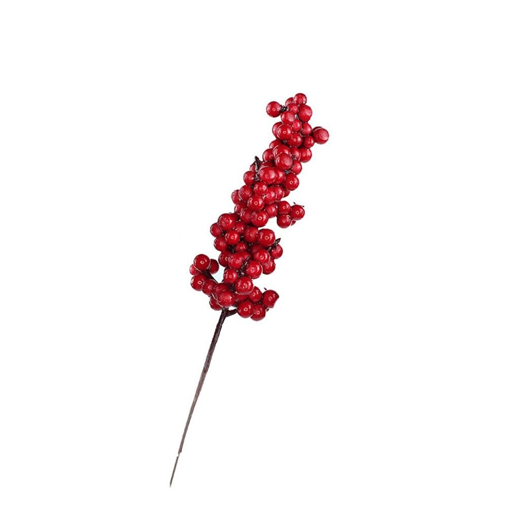 20-26cm rot Beere Strauß Künstliche Kiefer Kegel Blume Zweig Weihnachten Baum Dekoration Hochzeit Party Dekor Festliche Lieferungen: A
