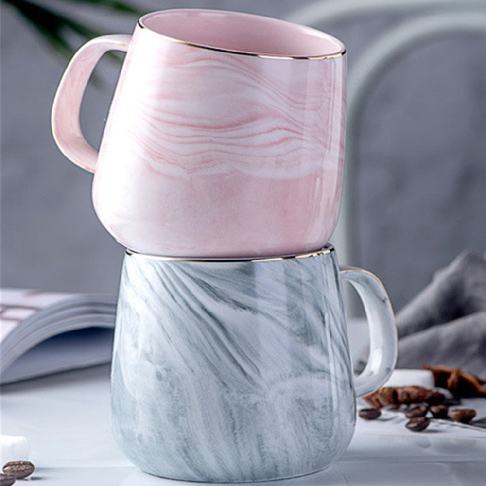 Keramiske kopper marmor rosa kaffekrus keramisk kaffekopp elskers porselenskrus til te frokostkopp til melk