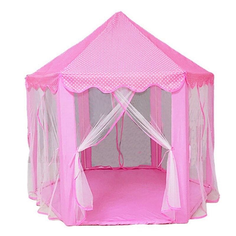 Play Fairy House Indoor And Outdoor Kids Play Tent Hexagon Princess Castle Playhouse For Girls Funny Pink