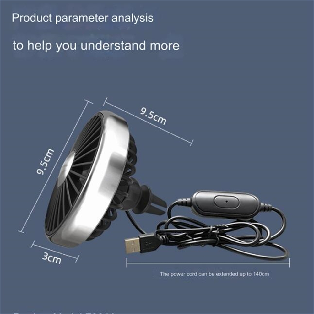 Ventilador de refrigeración para coche, dispositivo de ventilación eléctrico de poco ruido, Usb