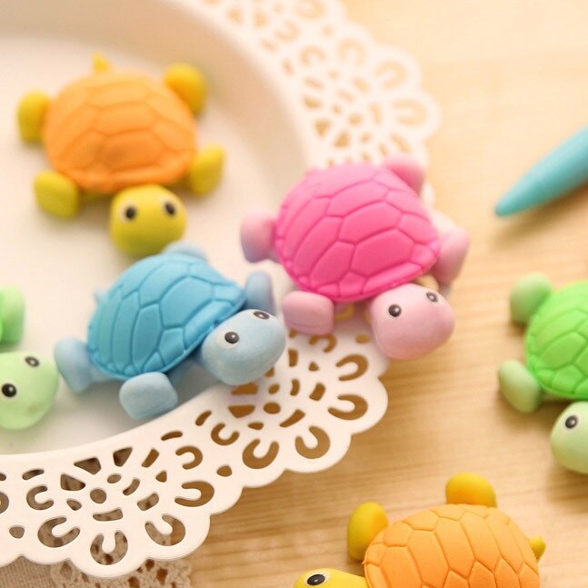 1 pcs/pack mignon tortue Style gomme drôle gomme bureau et étude caoutchouc effacer enfants
