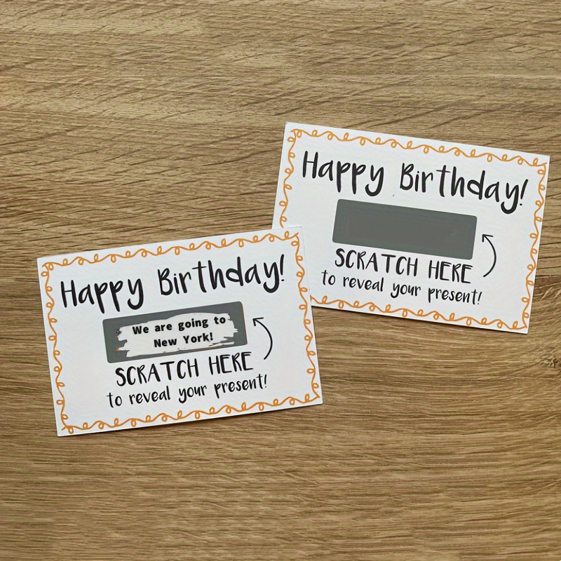 10pcs, DIY Birthday Cards, Scratch Off Cards, Surprise Card, Birthday For Boyfriends And Girlfriends, Date N