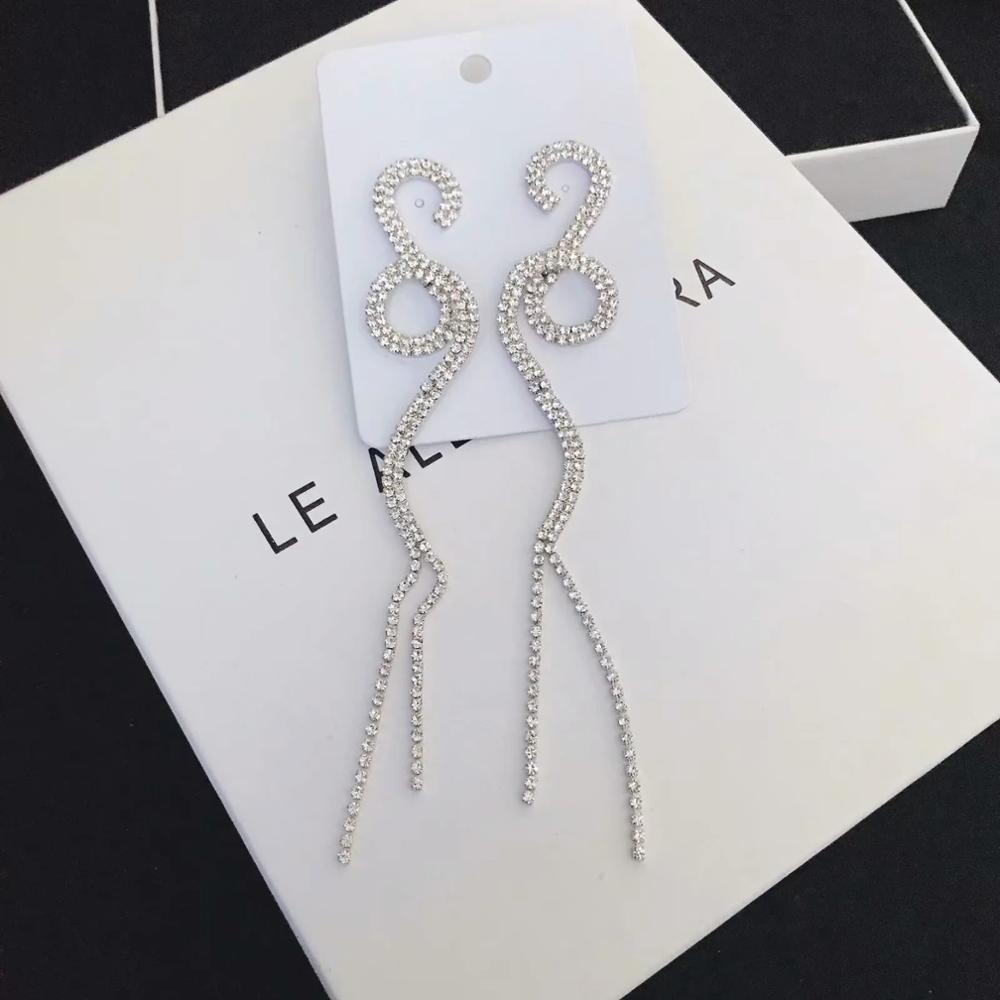 Boucles d&#39;oreilles serpentins avec strass, breloques amusantes, élégantes, indifférente, brillantes, bijoux pour femmes, Punk, offre spéciale,: Default Title