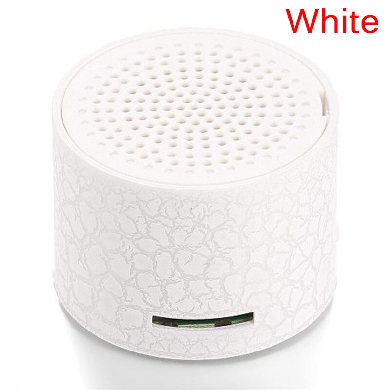 MP3 LED Light Portable Stereo Bass Speakers Travel Music Player Speaker Support TF Card Nice for Children: White