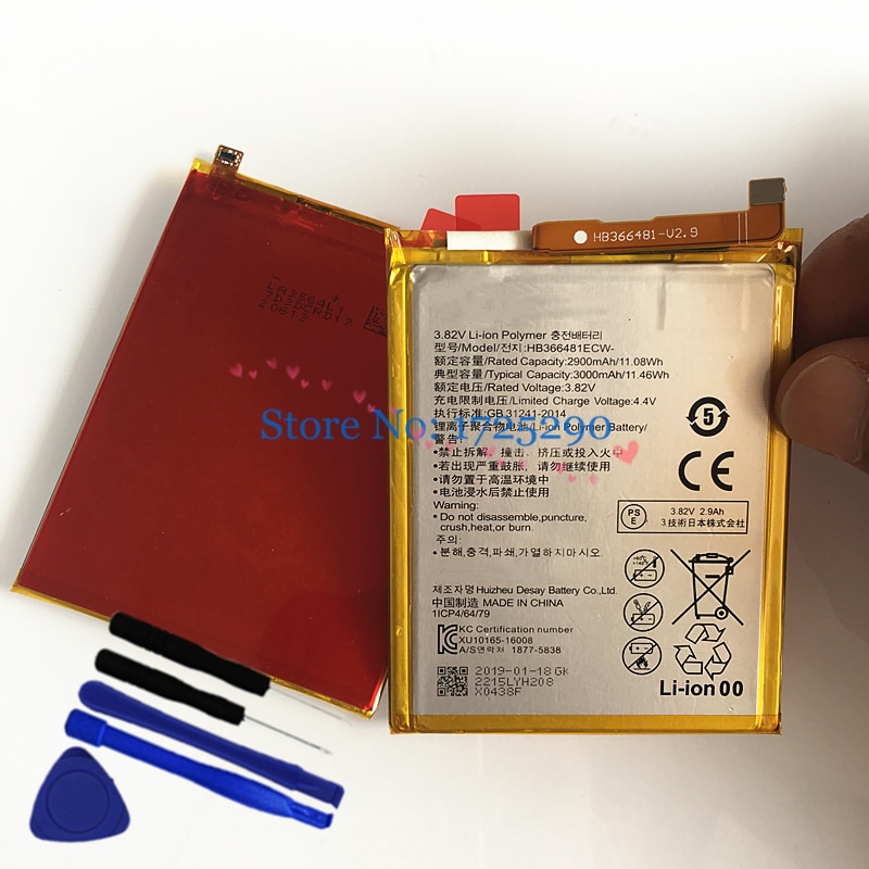 HB366481ECW 3000 Mah Batterij Voor Huawei Honor 6C Pro/V9 Spelen JMM-L22 Batterij + Gereedschap