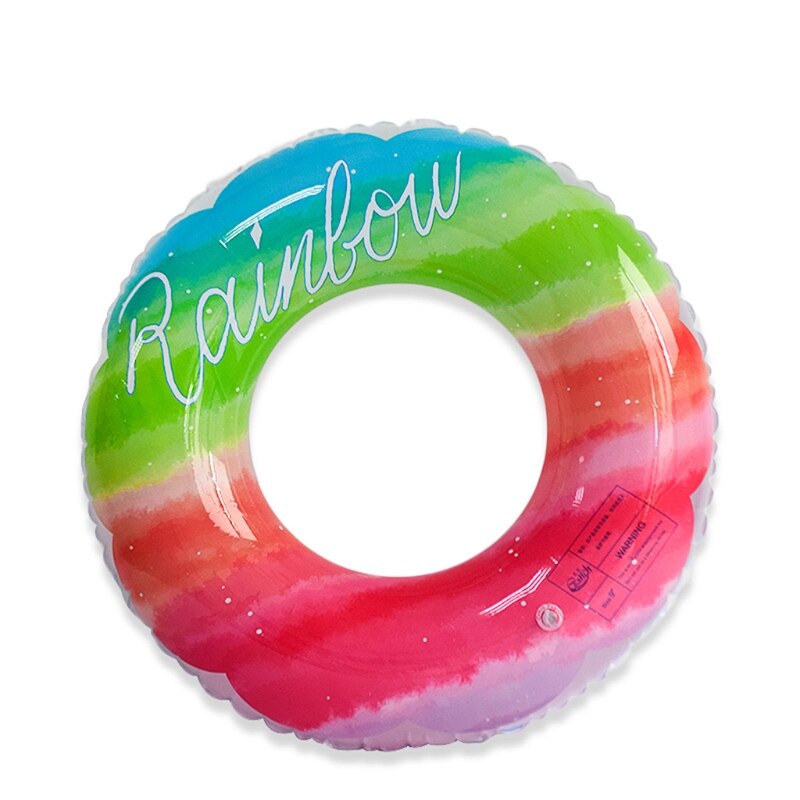 Inflatable Rainbow Swimming Circle PVC Underarm Ring For Swimming Pool Float Summer Party Beach Accessory: 70
