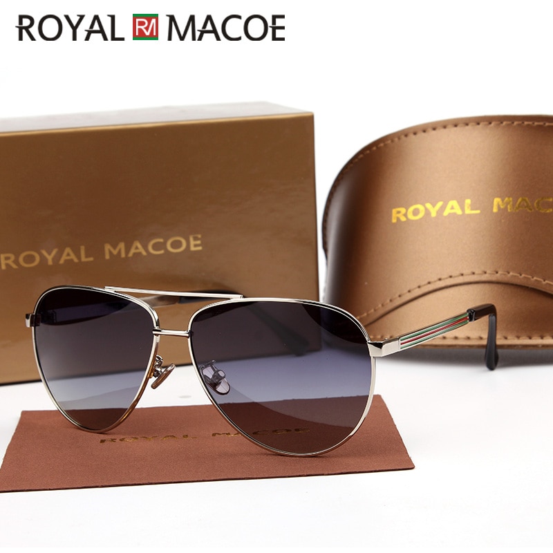 ROYAL MACOE Classic Men Women Sunglasses Polarized Brand Sun Glasses Driving Shield With Case Oculos Lentes