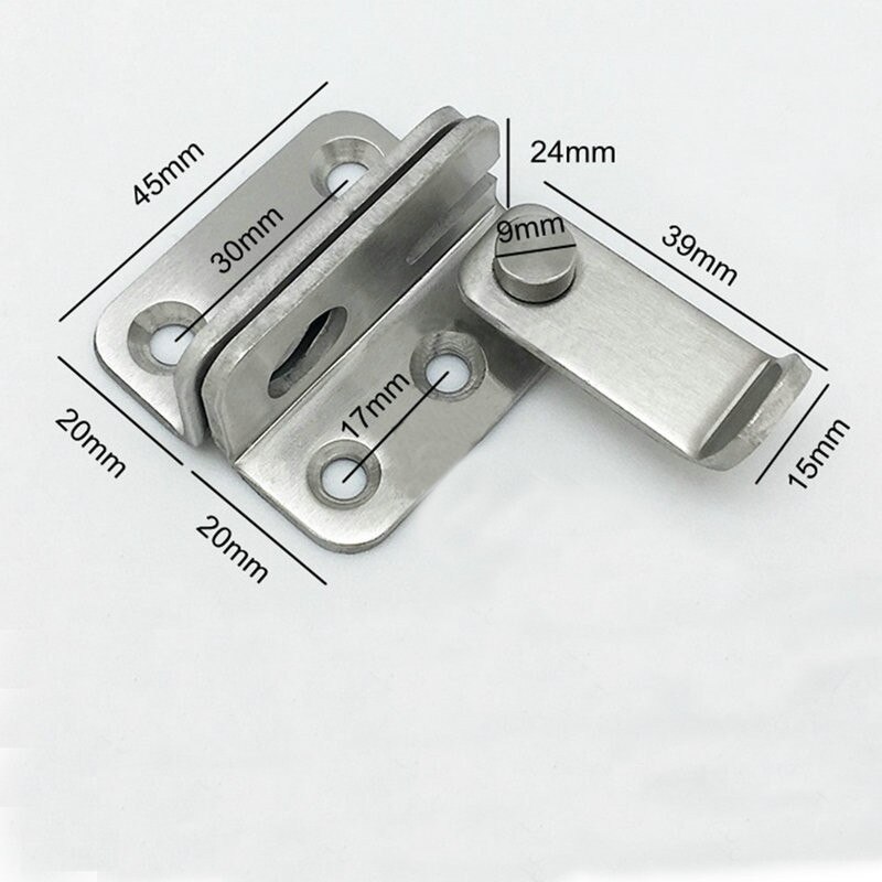 2.8MM Thickening Bolt Lock Hardware Stainless Steel Home Gate Guard Home Safety Security Anti-theft Door