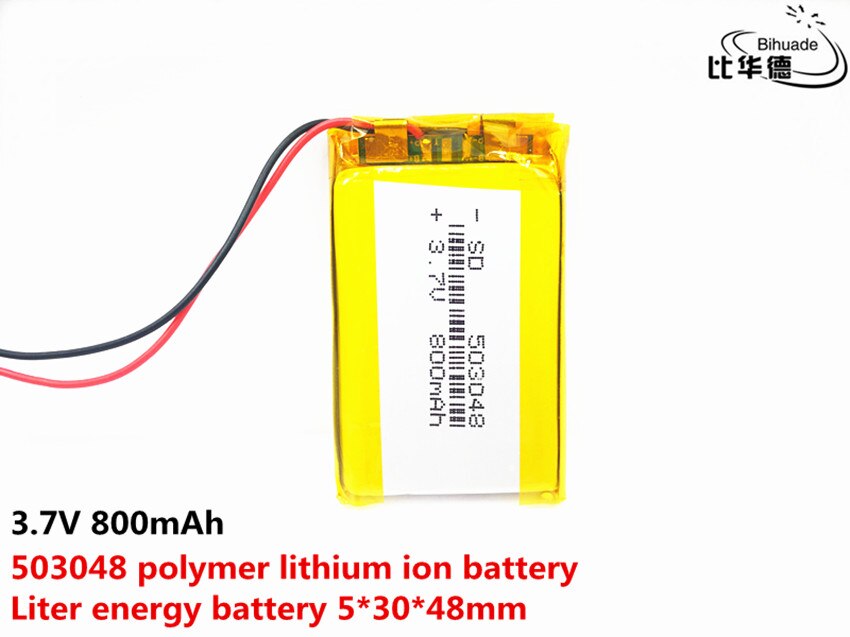 Rechargeable 3.7V 503048 053048 800MAH lithium polymer Battery For MP3 MP4 Bluetooth GPS wireless stereo headset tablet battery