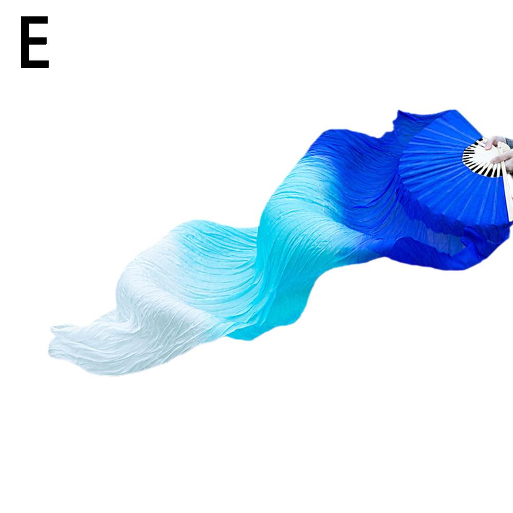 Abanico de danza del vientre para mujer, 150cm, Color degradado, práctica de bailarina, abanicos largos de seda de imitación, accesorios de baile, 1 ud.: Caqui oscuro