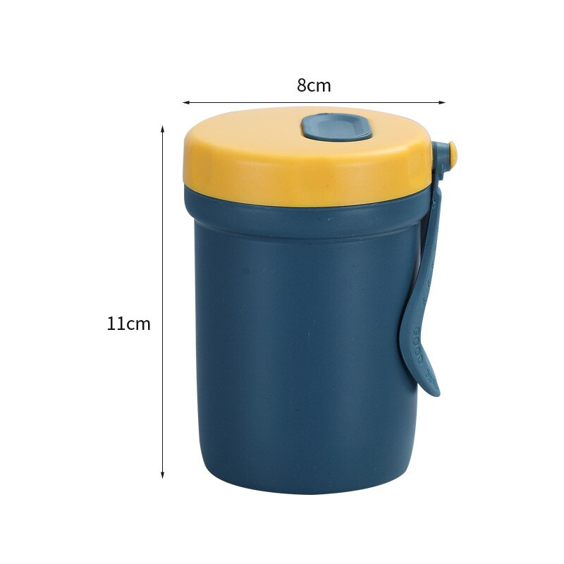 2020New Microwave Lunch Box with Compartments Portable Bento Box Japanese Style Leakproof Food Container for Kids with Tableware: Blue cup
