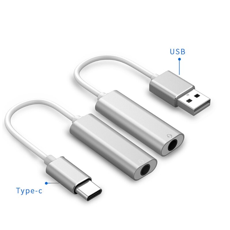 USB type-C To 3.5 mm Stereo Jack Headset Adapter Cable External Sound Card