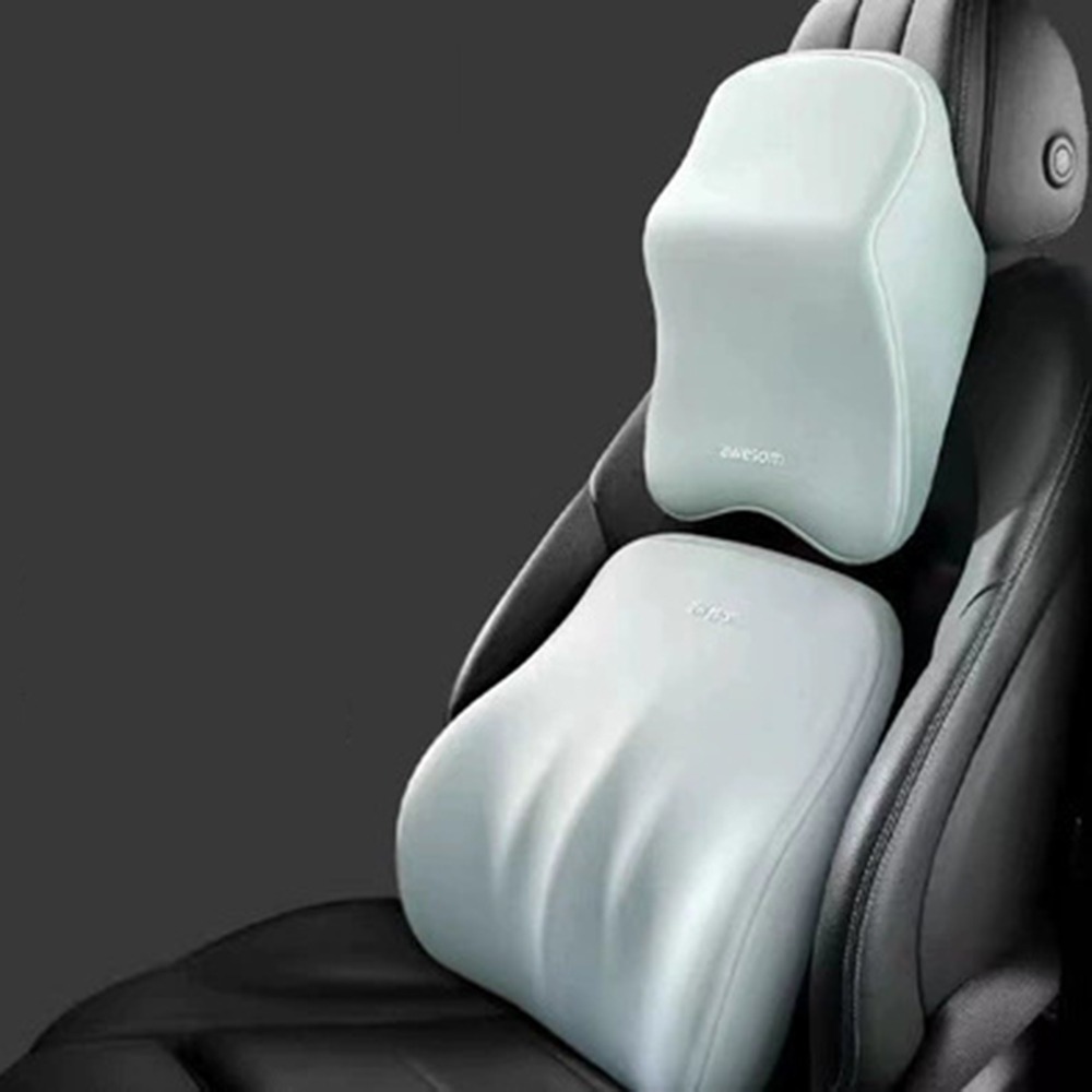 Ergonomic Car Neck Pillow Anti-fatigue Adjustable Protective Lumbar Support Memory Cotton Multifunctional Neck Rest Cushion Home: GRAY