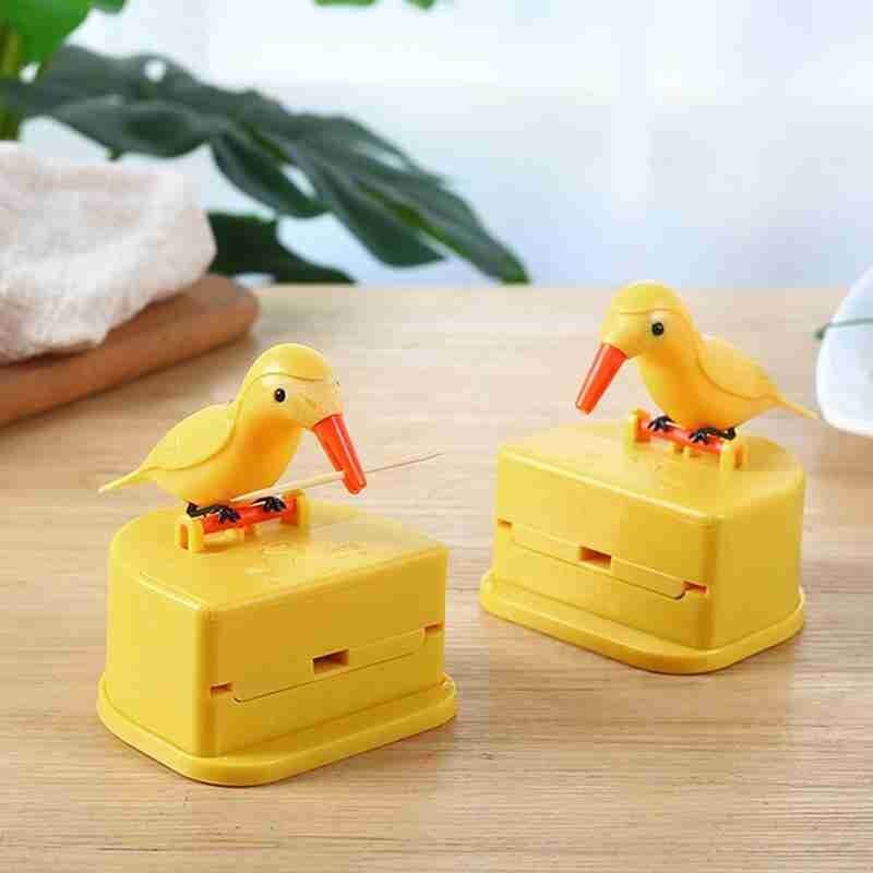 Creatieve Vogel Automatische Tandenstokers Houder Container Dispenser Box Automatische Tandenstoker Houder Opbergdoos Bureau Decoratie